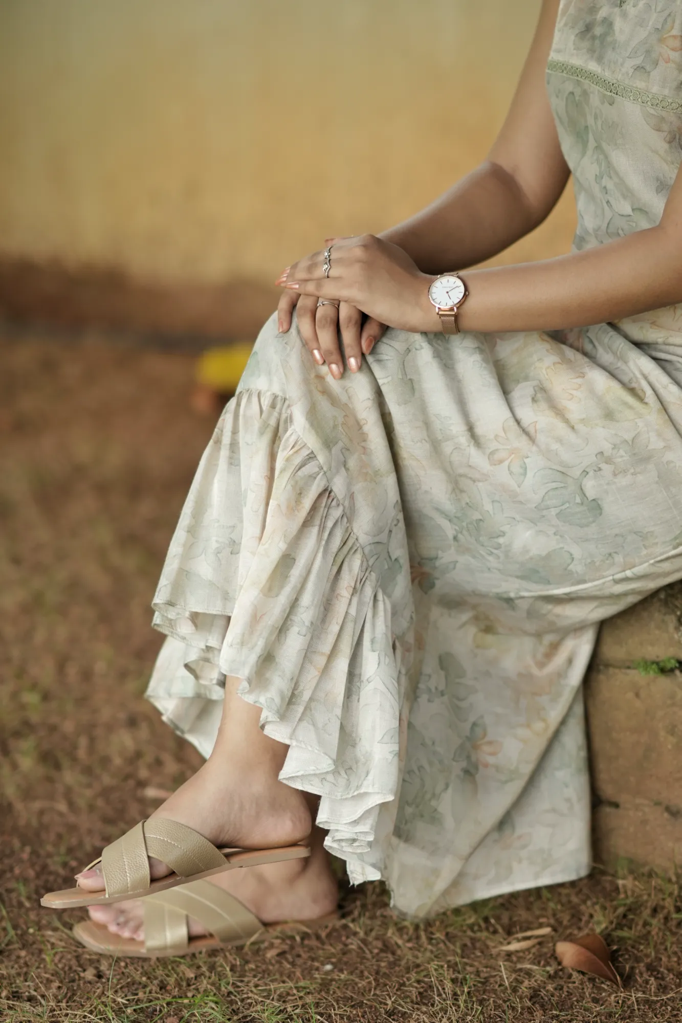 Pastel Floral Maxi Dress detail 2 - Fairy Finds Boutique