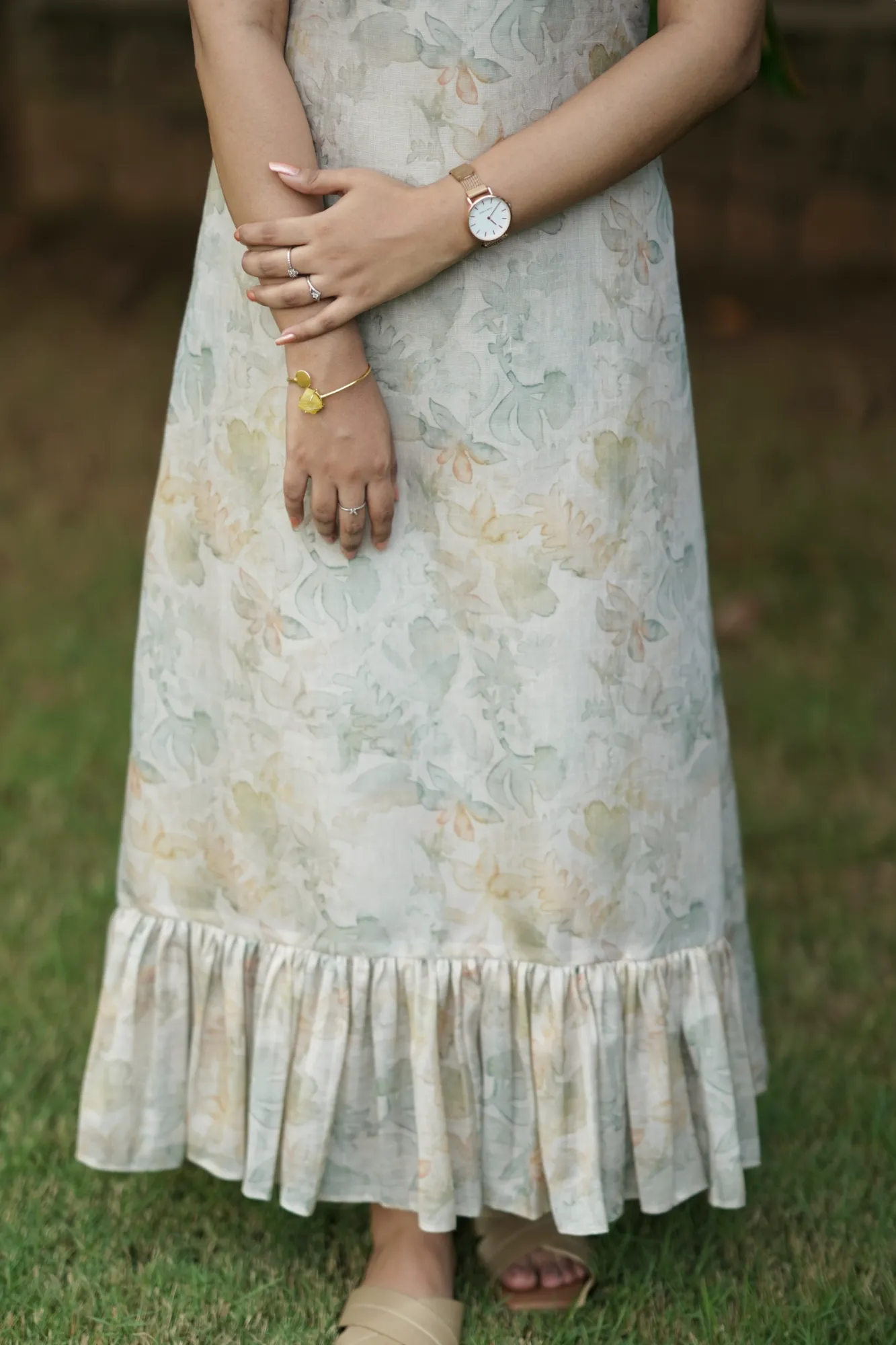 Pastel Floral Maxi Dress detail 4 - Fairy Finds Boutique